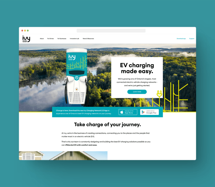 An image of Ivy Charge Website View
